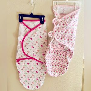 Set of 2 swaddleme baby girl large Velcro easy change close sleep swaddles EUC😴